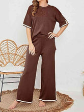 Load image into Gallery viewer, Contrast Sweater and Knit Pants Set

