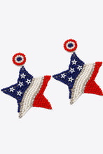 Load image into Gallery viewer, US Flag Beaded Star Earrings
