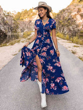 Load image into Gallery viewer, V-Neck Short Sleeve Maxi Dress
