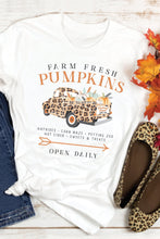 Load image into Gallery viewer, White Fresh Pumpkins Leopard Truck Graphic Tee
