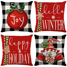 Load image into Gallery viewer, Christmas Plaid &amp; Letter Painted Pillowcases Without Filler
