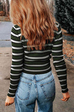 Load image into Gallery viewer, Striped Round Neck Long Sleeve Knit Top
