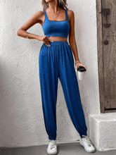 Load image into Gallery viewer, Square Neck Cropped Tank and Joggers Set
