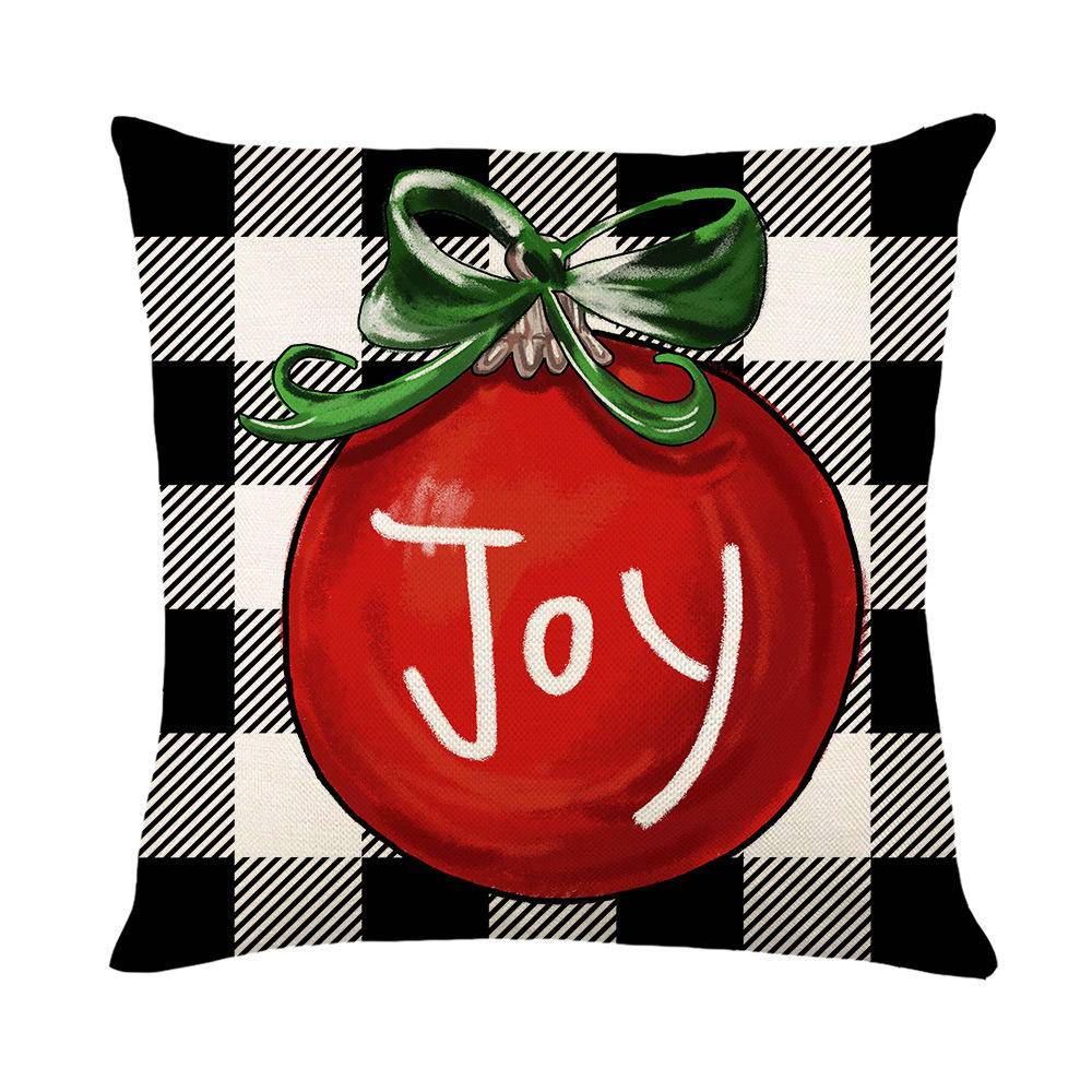 Christmas Plaid & Letter Painted Pillowcases Without Filler