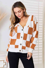 Load image into Gallery viewer, Double Take Button-Up V-Neck Dropped Shoulder Cardigan

