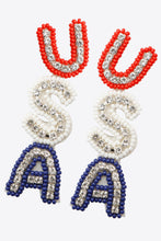 Load image into Gallery viewer, USA Beaded Zircon Decor Earrings
