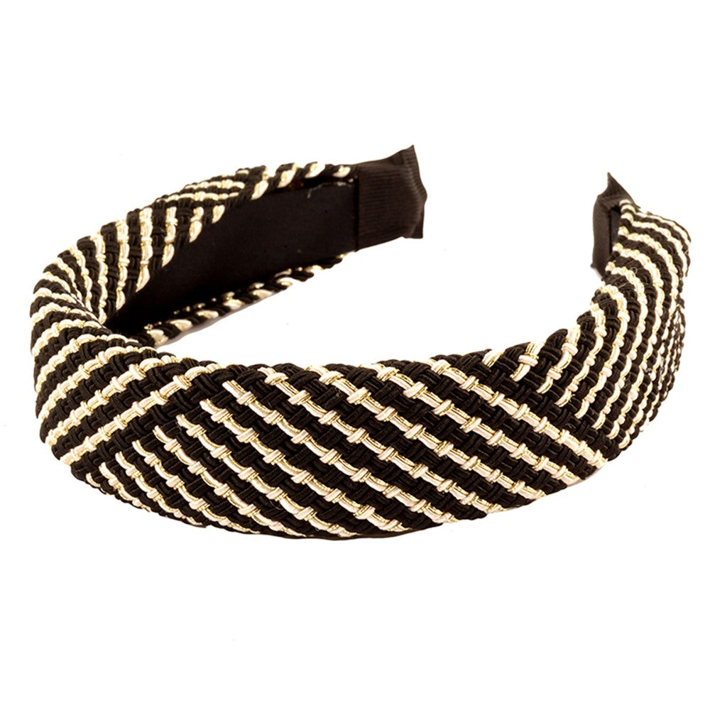 Wide Knit Metallic Thread Headband