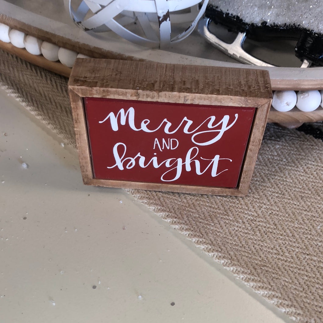 Merry & Bright Framed Box Sign