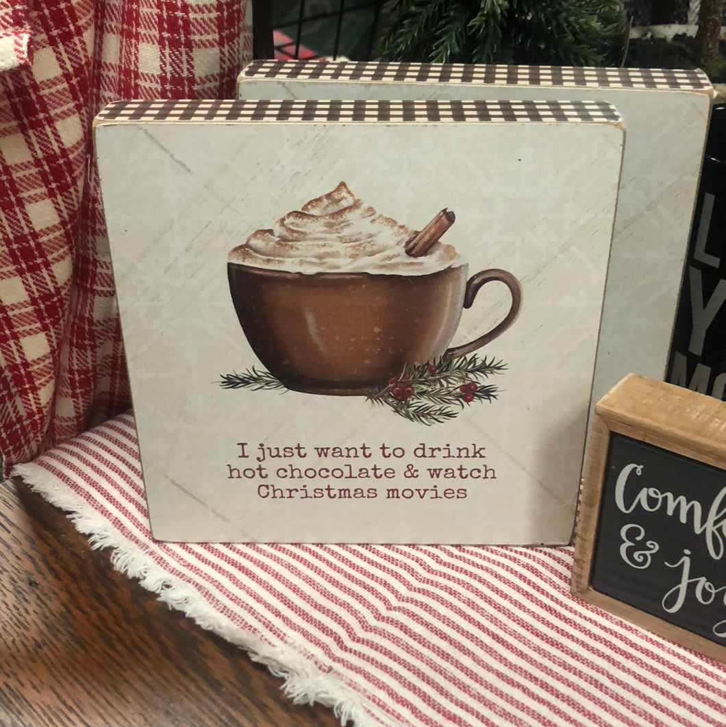 Hot Chocolate Block Sign
