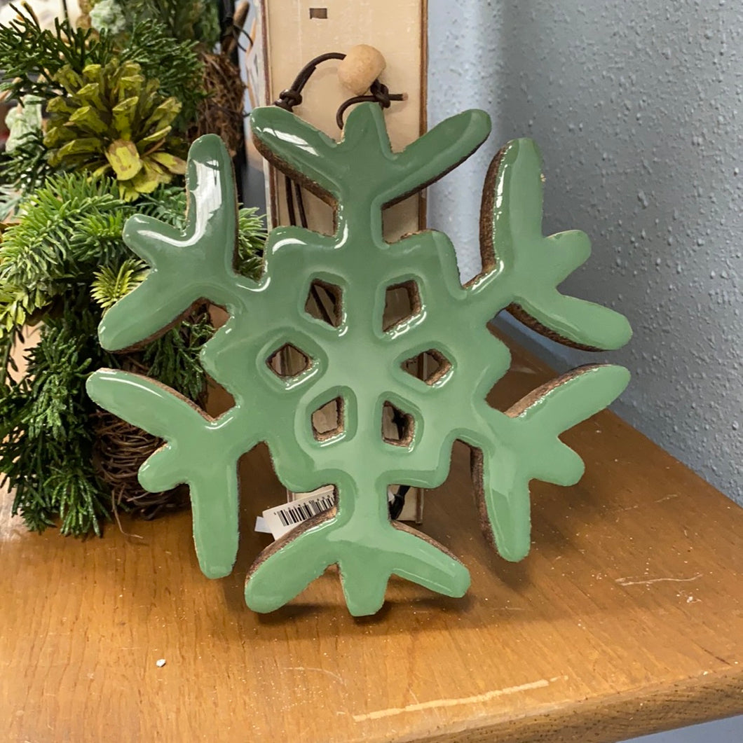 Coated Wood Snowflake Ornament