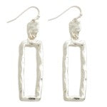 Hammered Rectangle Drop Earrings