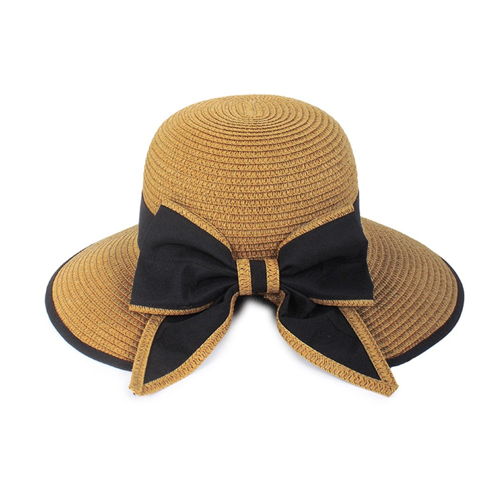 Ribbon & Bow Straw Sun Hat