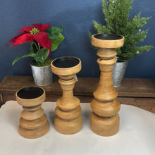 Load image into Gallery viewer, Turned Wood Candle Holder
