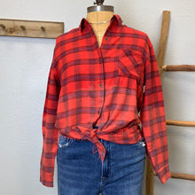 Load image into Gallery viewer, Oversized Vintage Wash Plaid Button Up Shirt
