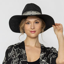 Load image into Gallery viewer, Aztec Band Straw Panama hat
