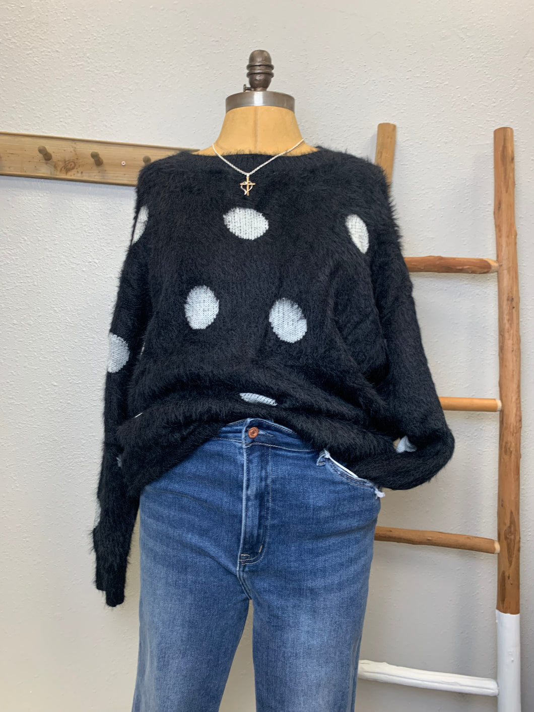 Furry Polka Dot Sweater