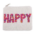 Seed Beaded Canvas Pouch