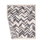 Comfy Luxe Herringbone Print Knit Blanket