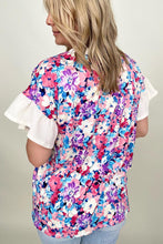 Load image into Gallery viewer, BiBi Floral Brushed Ruffle Sleeve Top
